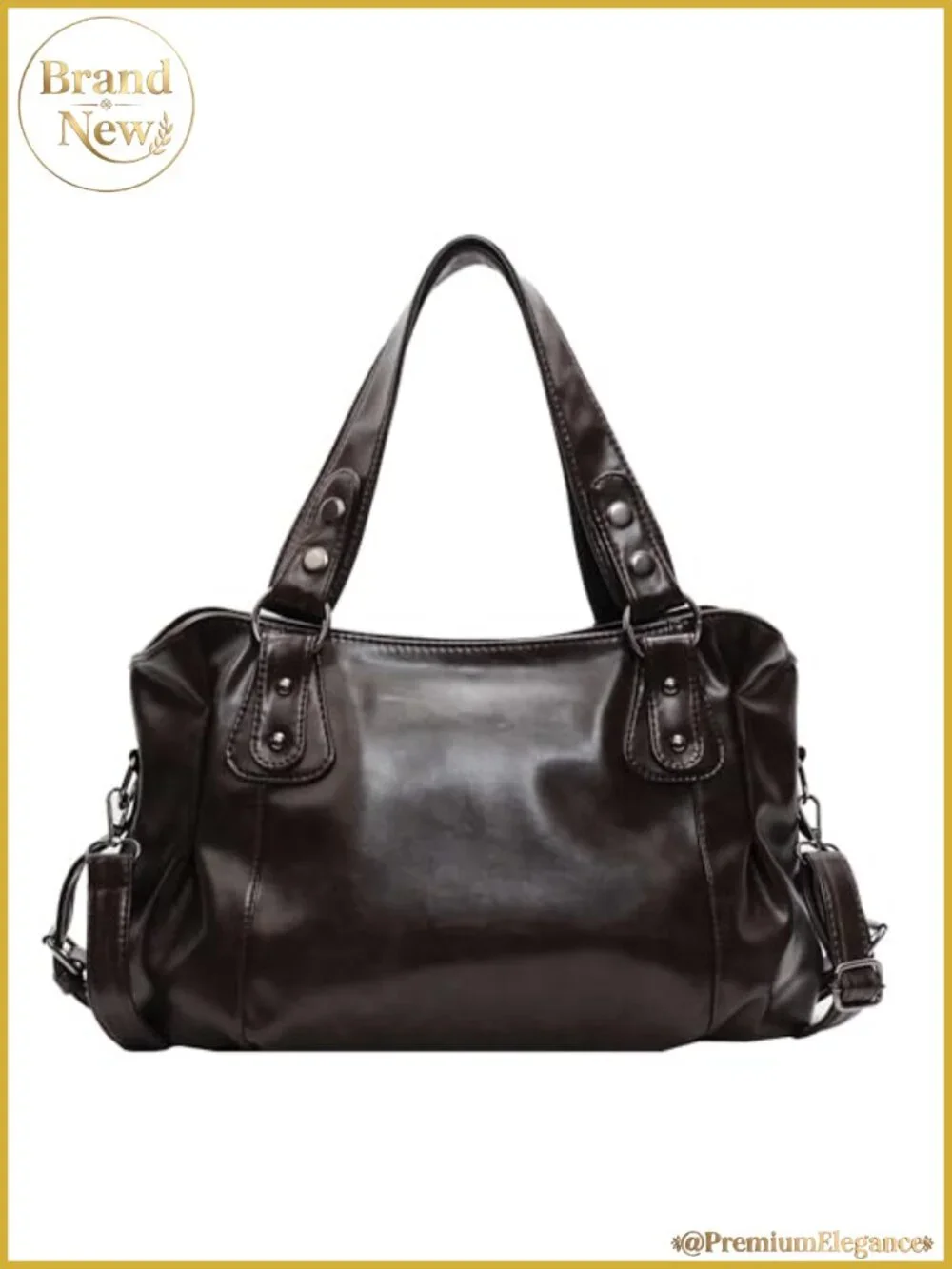 Vintage Style Faux Leather Hobo Shoulder Bag Large Capacity Tote Purse